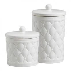 Mathilde M Rangements Salle De Bain Set 2 Pots à Coton Boudoir Précieux