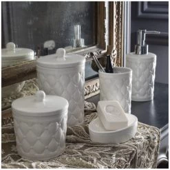 Mathilde M Rangements Salle De Bain Set 2 Pots à Coton Boudoir Précieux -Rangements déco Soldes set 2 pots a coton boudoir precieux 3