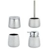 Toilinux Rangements Salle De Bain Set Accessoires De Salle De Bain Design Argent -Rangements déco Soldes set accessoires de salle de bain design argent 2