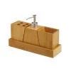 Wadiga Rangements Salle De Bain Set Bambou Salle De Bain Distributeur Savon