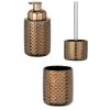 Toilinux Rangements Salle De Bain Set D'accessoires De Salle De Bain Design Cuivre Marron -Rangements déco Soldes set d accessoires de salle de bain design cuivre marron