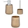 Toilinux Rangements Salle De Bain Set D'accessoires De Salle De Bain Design Doré -Rangements déco Soldes set d accessoires de salle de bain design dore 1