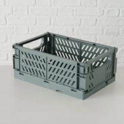 Wadiga Boîtes Set De 2 Caisses Pliables En Plastique Recyclé Gris Style Cagettes 10 Wadiga Boîtes Set De 2 Caisses Pliables En Plastique Recyclé Gris Style Cagettes -Rangements déco Soldes set de 2 caisses pliables en plastique recycle gris style cagettes 3