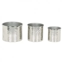 Beliani Set De 3 Boîtes Décoratives Argentées -Rangements déco Soldes set de 3 boites decoratives argentees 2