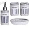 Wadiga Rangements Salle De Bain Set Salle De Bain Bleu Et Blanc - 4 Pièces -Rangements déco Soldes set salle de bain bleu et blanc 4 pieces