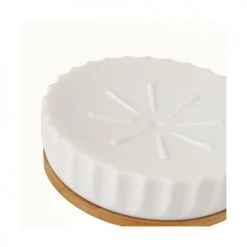 Wadiga Rangements Salle De Bain Set Salle De Bain Plastique Blanc Et Bambou 4 Pièces -Rangements déco Soldes set salle de bain plastique blanc et bambou 4 pieces 2