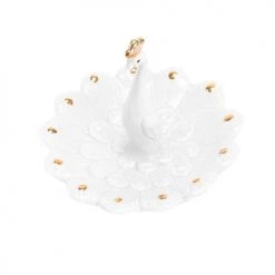 Amadeus Rangements à Bijoux Statuette Porte-bijoux Paon Blanc