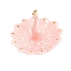 Amadeus Rangements Salle De Bain Statuette Porte-bijoux Paon Rose