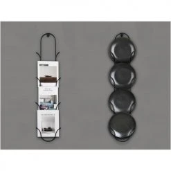 Villa Collection Porte-revues Et Caisses Support Mural En Fer Noir -Rangements déco Soldes support mural en fer noir 2