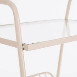 Mica Decorations Porte-revues Et Caisses Table Porte-revues En Verre Et Métal Rose -Rangements déco Soldes table porte revues en verre et metal rose 1