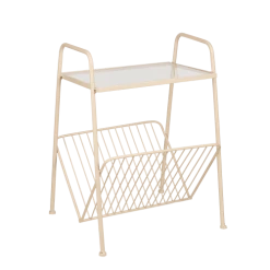 Mica Decorations Porte-revues Et Caisses Table Porte-revues En Verre Et Métal Rose