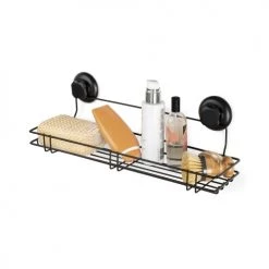 Compactor Rangements Salle De Bain Tablette à Ventouse Noire -Rangements déco Soldes tablette a ventouse noire 3