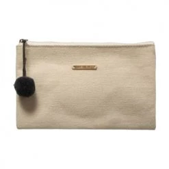 Five Simply Smart Rangements Salle De Bain Trousse De Toilette + Pochette Beige à Pompons -Rangements déco Soldes trousse de toilette pochette beige a pompons 2